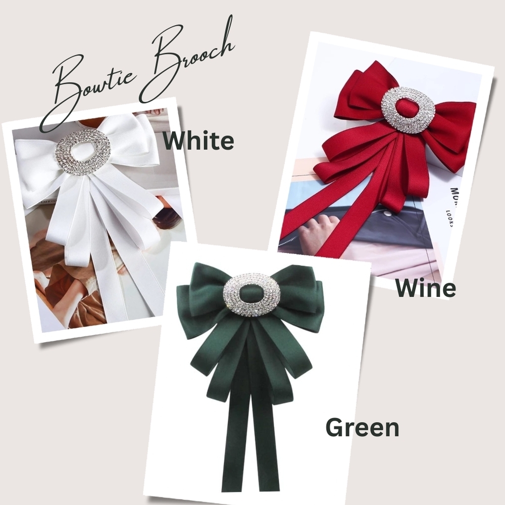 Elegant Bowtie Brooch Set - 3pcs Set - Picture 7 of 12
